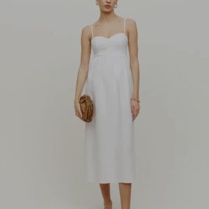 Reformation Odette Linen Dress - Gem